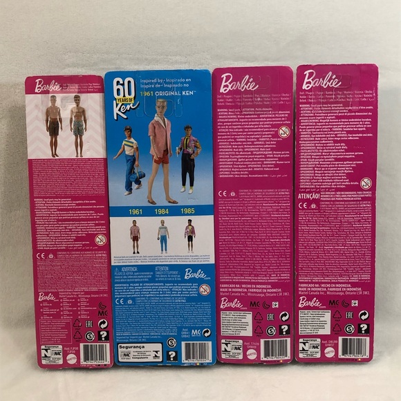 Lot of 4 NEW Mattel (2) Ken (2) Barbie Dolls Toys Beach Retro Fashion Swim Wear - Picture 6 of 8